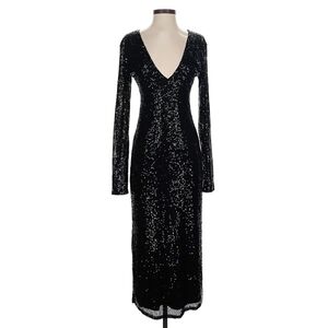 Abercrombie & Fitch Black Sequin Long Sleeve Dress